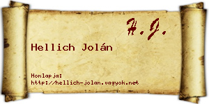 Hellich Jolán névjegykártya